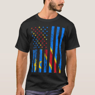 T-shirt République Démocratique du Congo Drapeau Amérique 