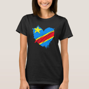 T-shirt République Démocratique Du Congo Drapeau Je L'Aime