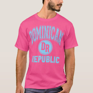 T-shirt République Dominicaine Dr Circle Blanc avec bleu c