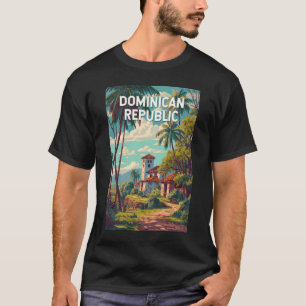 T-shirt République dominicaine Illustration Voyage Art Vin