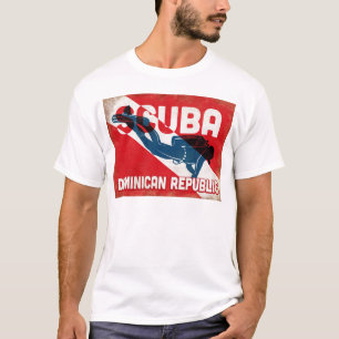 T-shirt République Dominicaine Plongeur - Blue Retro