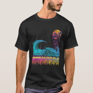 T-shirt République dominicaine Retro 80s Style Vapeur Vint