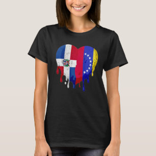 T-shirt République Dominicaine Venezuela Drapeau Coeur Cit
