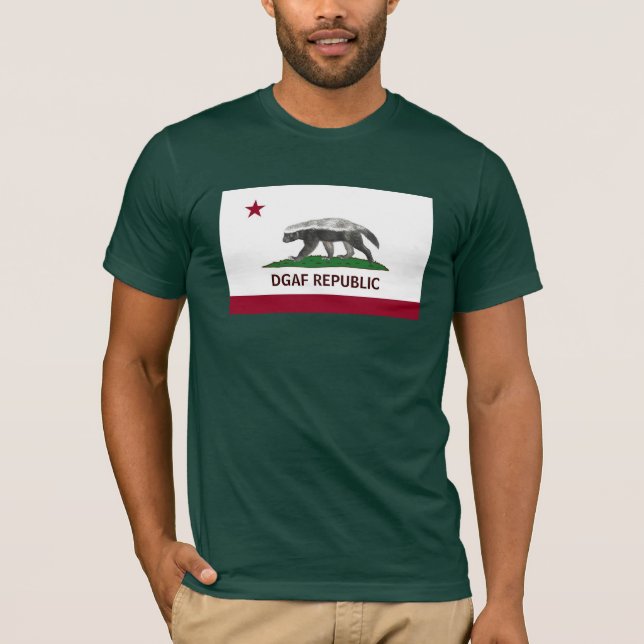T-shirt République du blaireau de miel DGAF la Californie (Devant)
