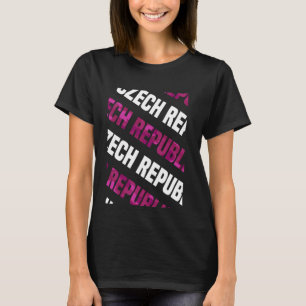 T-shirt République tchèque Camo Motif Camouflage rose