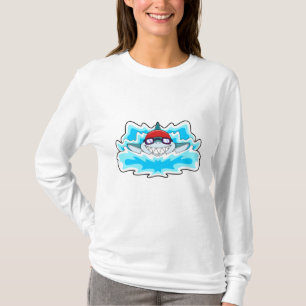 T-shirt Requin à nager avec lunettes de natation