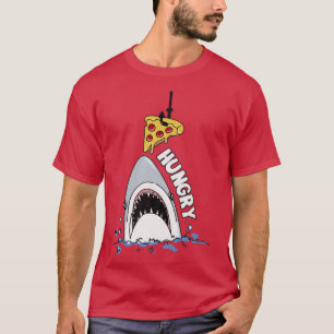 T-shirt Requin affamé drôle avec pizza