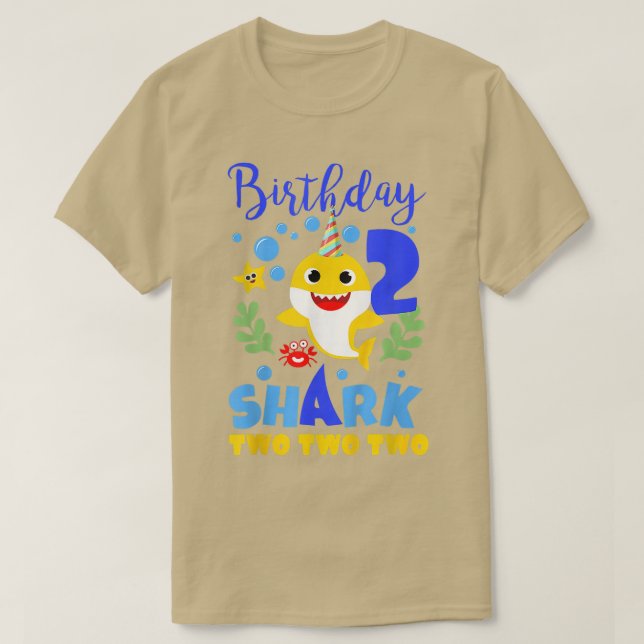 T-shirt Requin Anniversaire 2 Ans 2e Anniversaire Correspo (Design devant)