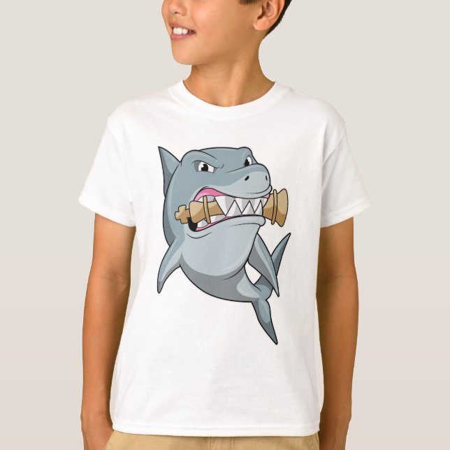 T-shirt Requin aux échecs avec pièce d'échecs King (Devant)