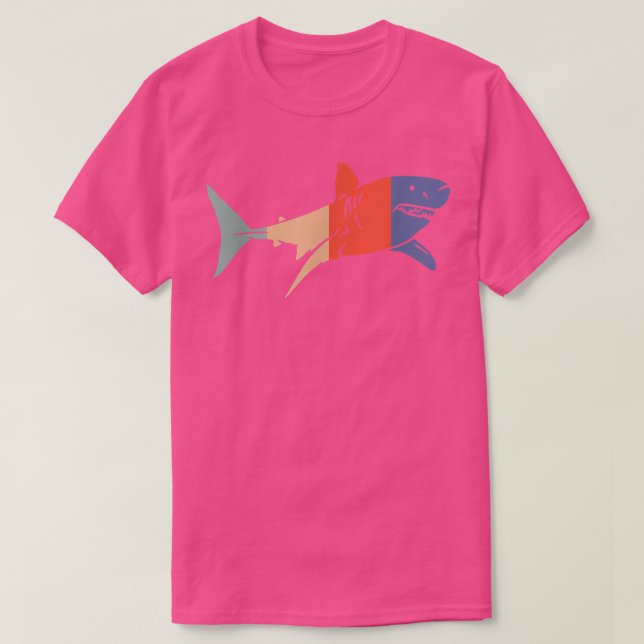 T-shirt requin blanc rétro Sauvez les requins (Design devant)
