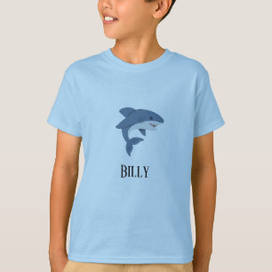 T-shirt Requin bleu mignon personnalisé
