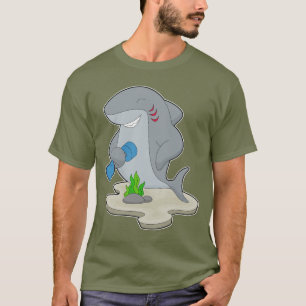 T-shirt Requin Bodybuilder Haltère Musculation