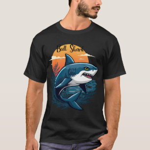 T-shirt Requin bouledogue avec coucher de soleil dans l'oc