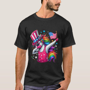 T-shirt Requin chevauchant Washington Funny 4 juillet Drap