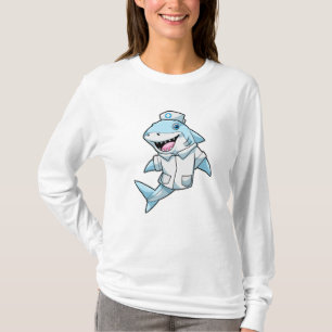 T-shirt Requin comme infirmière avec manteau