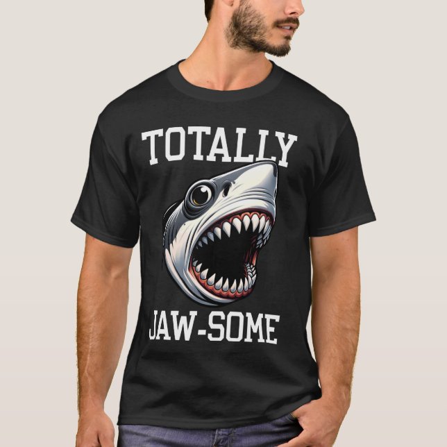 T-shirt Requin cool Totalement Jaw-Une Plage De Requin Drô (Devant)