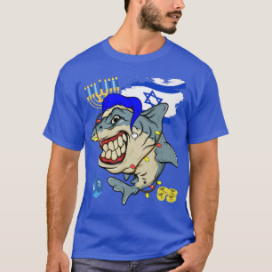 T-shirt Requin de Hanukkah Menorah de vacances juives Chan