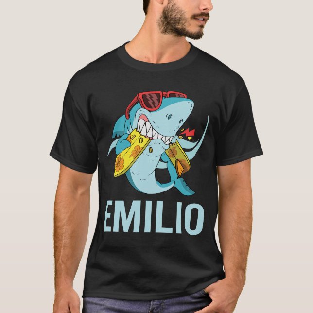 T-shirt Requin drôle - Nom de l'Émilio (Devant)