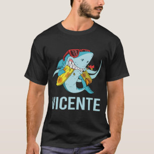 T-shirt Requin drôle - Nom Vicente