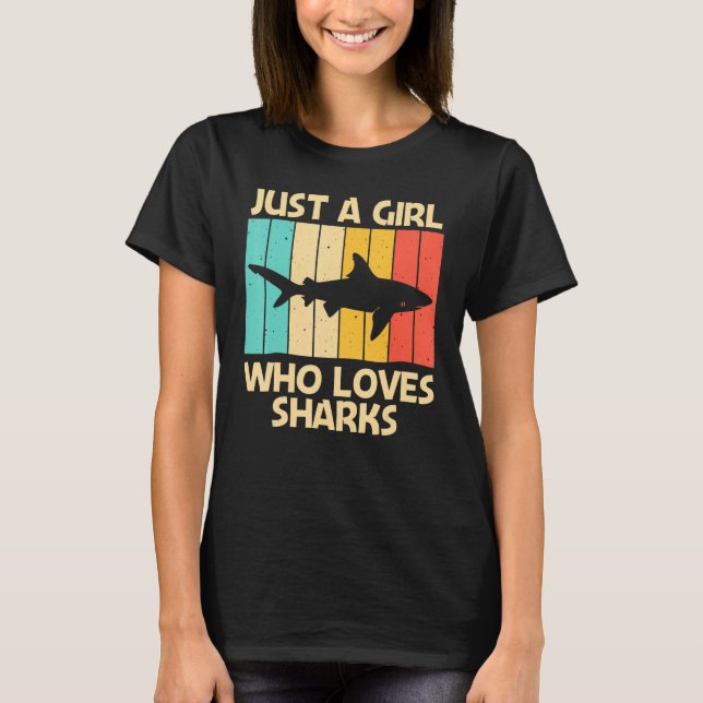 T-shirt Requin Drôle Pour Filles Kid Hammerhead Tiger Requ (Devant)