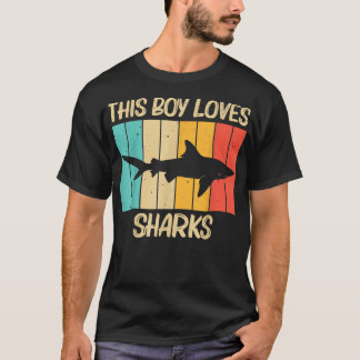 T-shirt Requin Drôle Pour Garçons Enfants Hammerhead Tiger