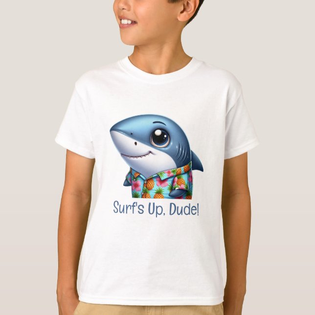 T-shirt Requin en vacances - peut personnaliser (Devant)