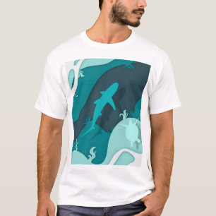 T-shirt Requin et tortue Refroidissant Art Abstrait
