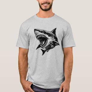 T-shirt Requin féroce Grand requin blanc Art vectoriel