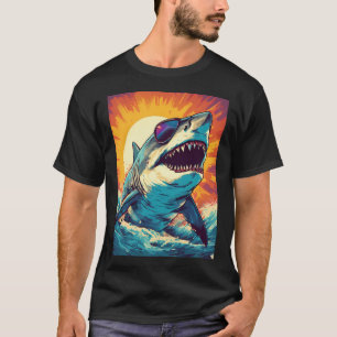 T-shirt Requin géant portant des lunettes de soleil