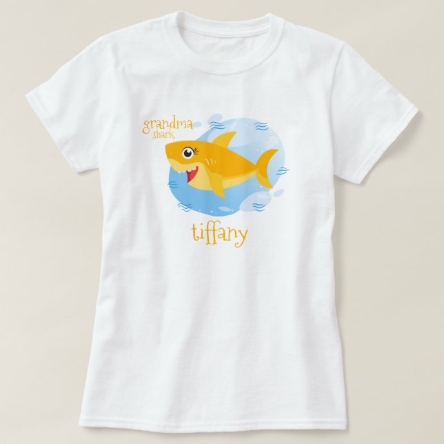 T-shirt Requin grand-mère jaune (Design devant)