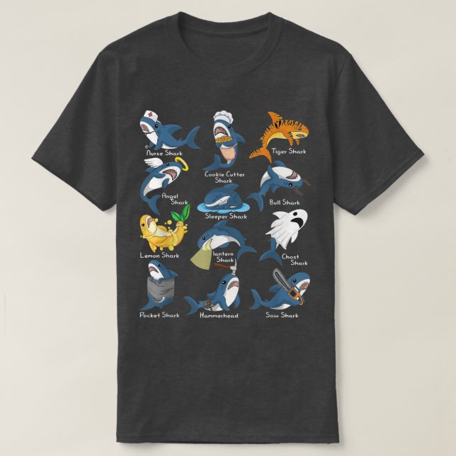 T-shirt Requin infirmière Cookie Cutter Requin Ange  (Design devant)
