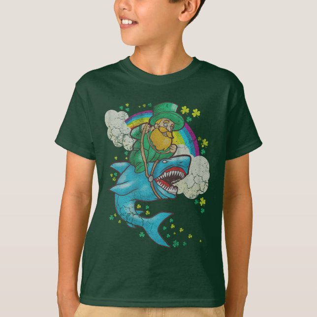 T-shirt Requin irlandais d'équitation de lutin de Jour de (Devant)