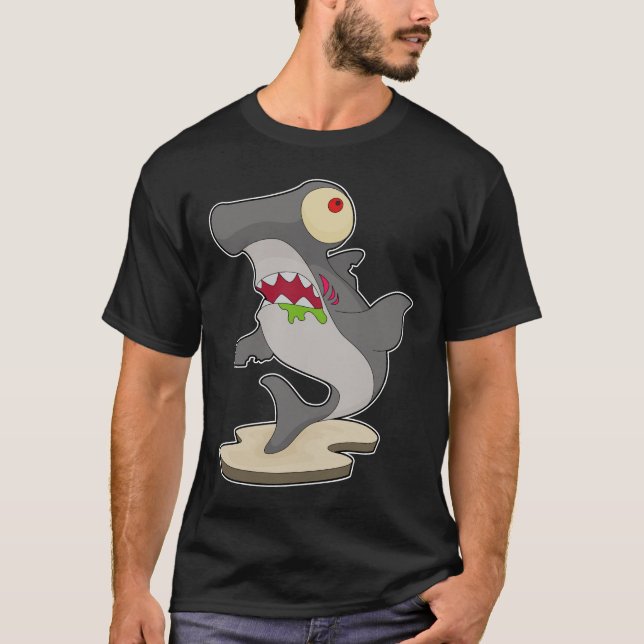 T-shirt requin marteau Halloween Zombie (Devant)