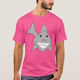 T-shirt Requin Mélange Avec Un Visage Précieux Dessiné Dan