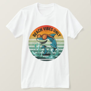T-shirt Requin rétro cool avec lunettes de soleil - Vibes