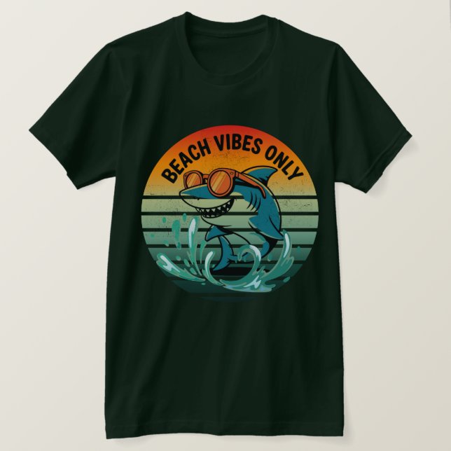 T-shirt Requin rétro cool avec lunettes de soleil - Vibes  (Design devant)