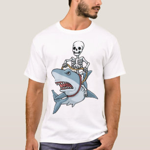 T-shirt Requin squelette d'Halloween Cadeau drôle d'Hallow