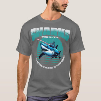 T-shirt Requins avec poutres laser froides attachées à leu