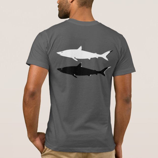 T-shirt requins nageurs noirs et blancs (Dos)