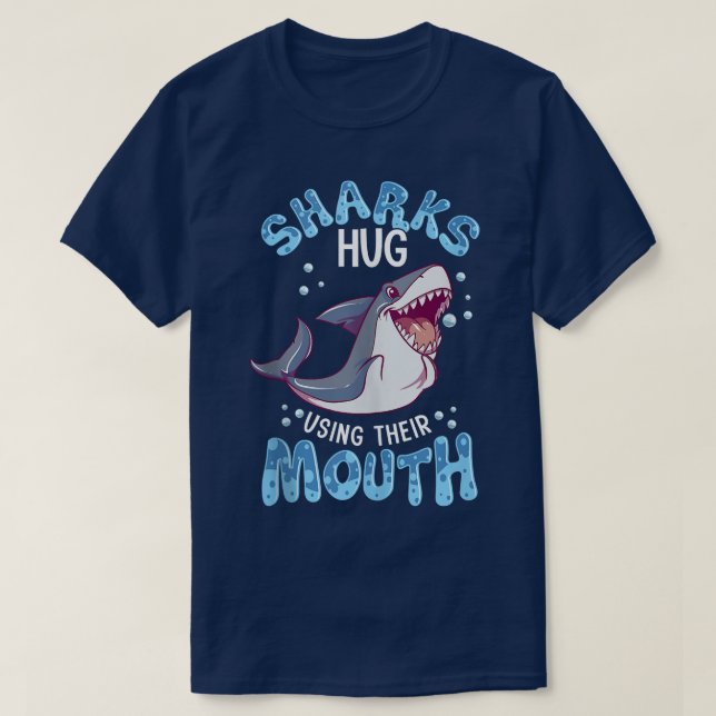 T-shirt Requins serrés à l'aide de leur bouche amusant cha (Design devant)