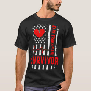 T-shirt rescapé d'une greffe cardiaque drapeau américain g