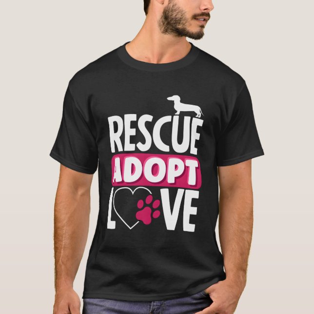 T-shirt Rescue Animal Adopter L'Amour L'Adoption Des Anima (Devant)