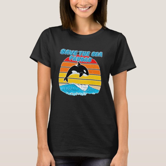T-shirt Rescue Killer Whale Orcas Save The Sea Pandas Mari (Devant)