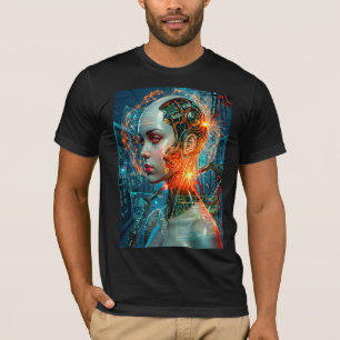 T-shirt Réseau neuronal de cyborg futuriste Tech Sci-Fi