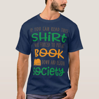 T-shirt Réserver et rejoindre la société Drôle Livre Lover