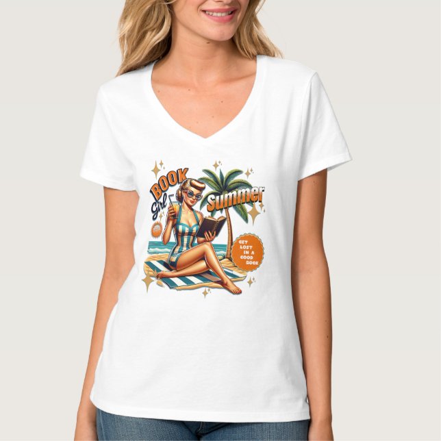 T-shirt Réserver Fille été vacances Plage Voyage (Devant)