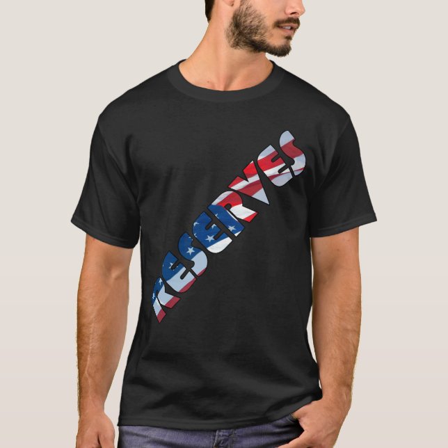 T-shirt RÉSERVES dans la police de drapeau américain (Devant)