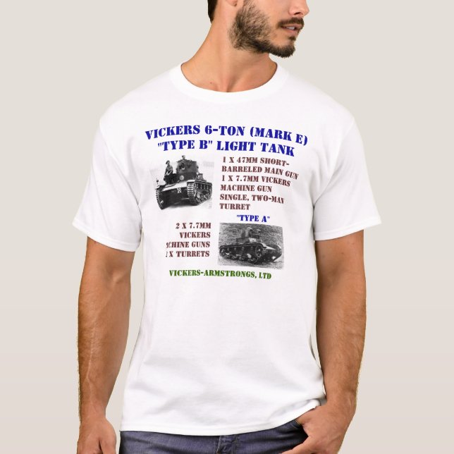 T-shirt Réservoirs légers de Vickers 6-Ton (Devant)