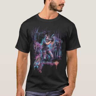 T-shirt Resident Evil 4 Leon s Kennedy Zombie Boîte Rétro 