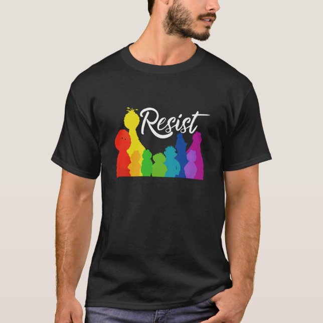 T-shirt Resist Save P.B.S, Rainbow Silhouette Design Graph (Devant)